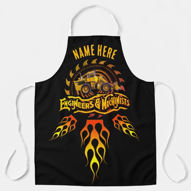 YOUR NAME Engineer and Machinist Work Apron (Front)