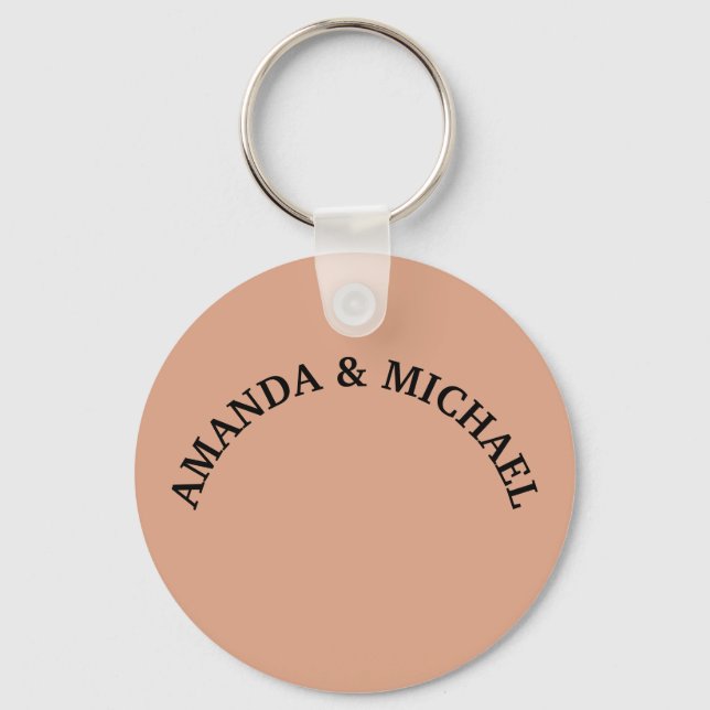 Your Name Family Modern Creative Tumbleweed Colour Key Ring (Front)
