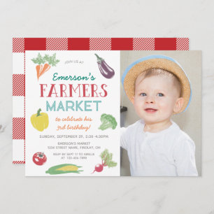 Your Name Farmers Market Any Age Photo Birthday Invitation