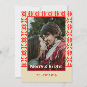 your name faux nordic pattern holiday card