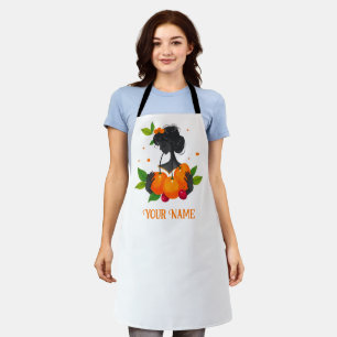 Your Name-Feminine Fruit Art Print – Citrus Girl Apron