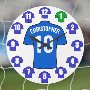 Your Name Football Clock - Blue Shirts