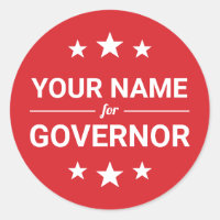 Your Name for Governor Custom Text & Colours Stars