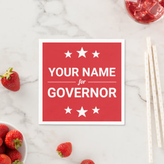 Your Name for Governor Custom Text & Colours Stars Napkin