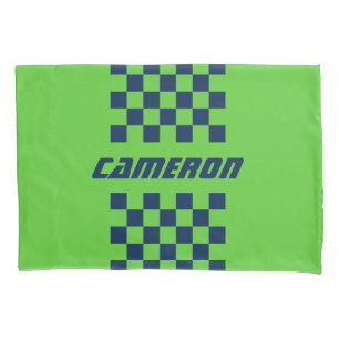 Your Name Fully Custom Colours Chequered Stripe Pillowcase