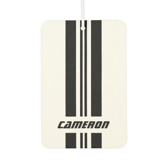 Your Name Fully Custom Colours Racing Stripes 1 Car Air Freshener (Front)