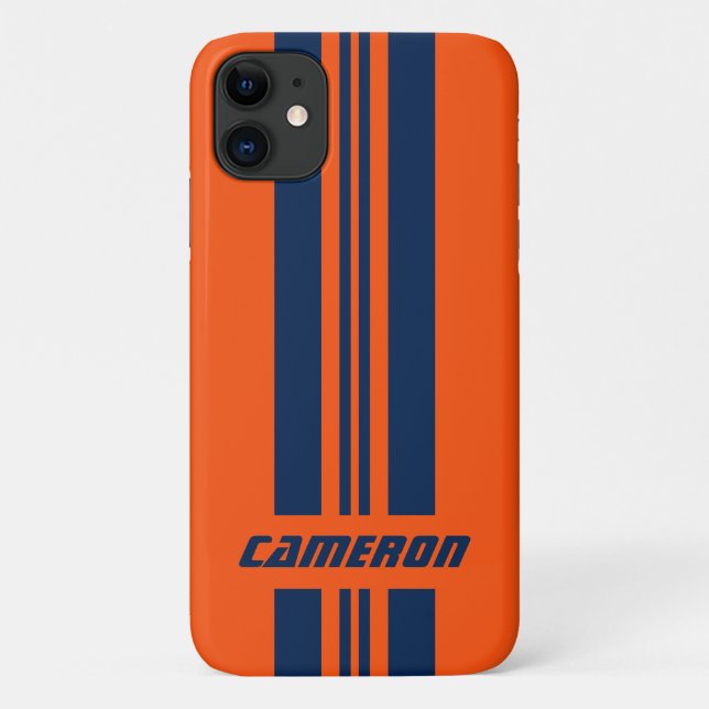 Your Name Fully Custom Colours Racing Stripes 1 Case-Mate iPhone Case (Back)
