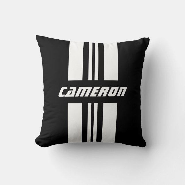 Your Name Fully Custom Colours Racing Stripes 1 Cushion (Front)