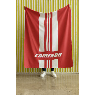 Your Name Fully Custom Colours Racing Stripes 1 Sherpa Blanket