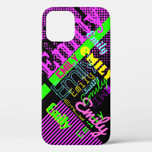 Your Name   Fun Colourful 80's 90's Retro Inspired iPhone 12 Case