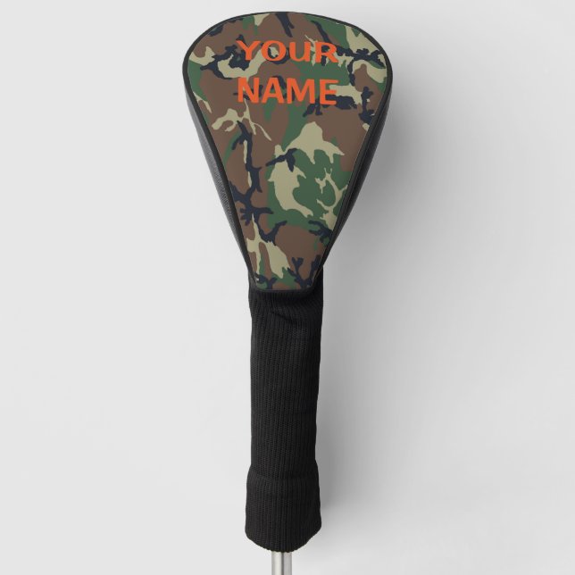 YOUR NAME Golf Head Cover Camo Personalise (Front)