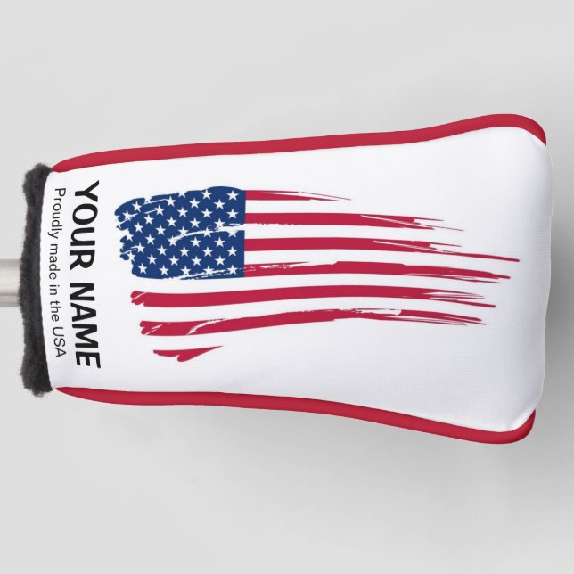 YOUR NAME Golf Head Cover FLAG Personalise (Front)