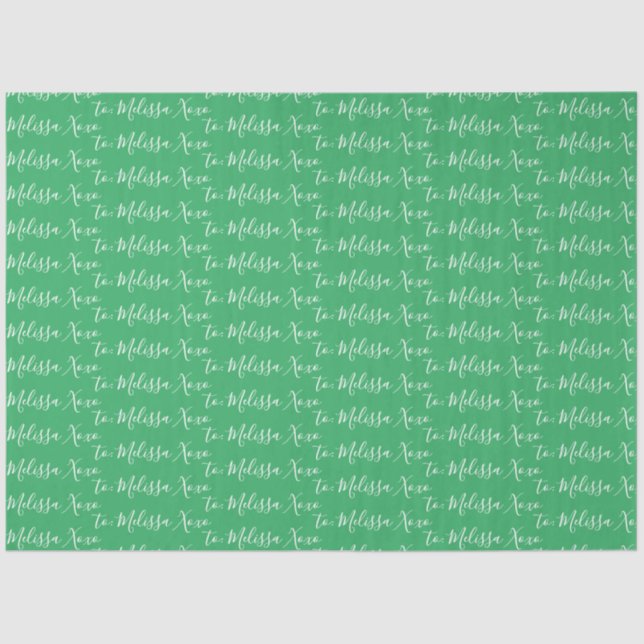 Your Name Green Tissue Paper (Front)