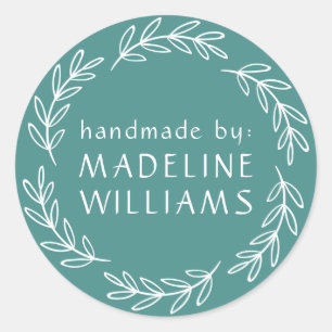 Your Name   Handmade By Classic Round Sticker