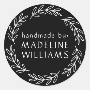 Your Name Handmade By Classic Round Sticker