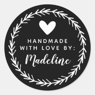 Your Name   Handmade By Classic Round Sticker