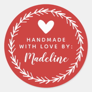 Your Name   Handmade By Classic Round Sticker