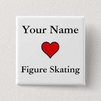 (Your Name) Hearts Figure Skating 15 Cm Square Badge