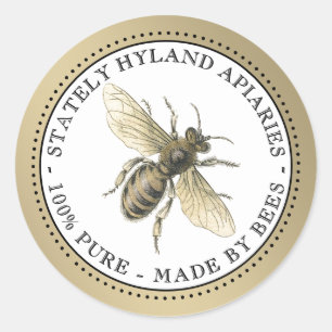 Your Name Here Custom Apiary Beekeeper Colour Bee Classic Round Sticker