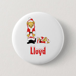 Your Name Here! Custom Letter L Teddy Bear Santas 6 Cm Round Badge