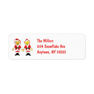 Your Name Here! Custom Letter M Teddy Bear Santas Return Address Label