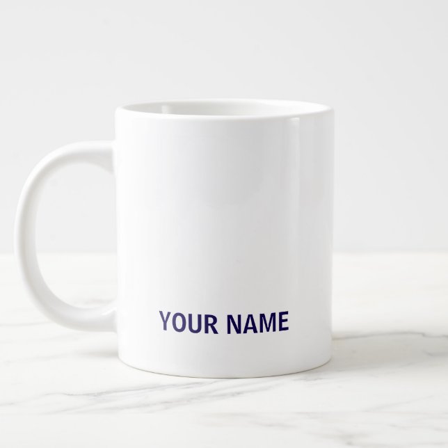 Your Name Here Customized Simple Stylish Coffee  Large Coffee Mug (Left)