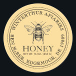 Your Name Here Editable White Honey Jar Bee Label<br><div class="desc">This ivory label has editable fields to comply with the requirements listed by the National Honey Board: the word honey, your business name, personal name, address, and net weight of honey in grams and ounces must be included if you sell your honey. Includes vintage bee illustration and double border. Common...</div>