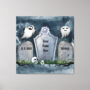 Your Name Here Spooky Creepy Halloween Canvas Print