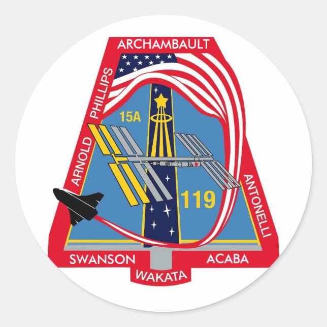 YOUR_NAME_HERE STS-119 Logo Classic Round Sticker (Front)