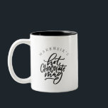 Your Name Hot Chocolate Mug<br><div class="desc">Not a coffee drinker? Or is hot chocolate is your preference and it needs a dedicated mug? Maybe it’s the perfect gift for chocolate-loving kiddo. Whatever the reason, you’ll love having this personalised hot chocolate mug! Front of mug has a space for the name above the hand lettered wording “hot...</div>