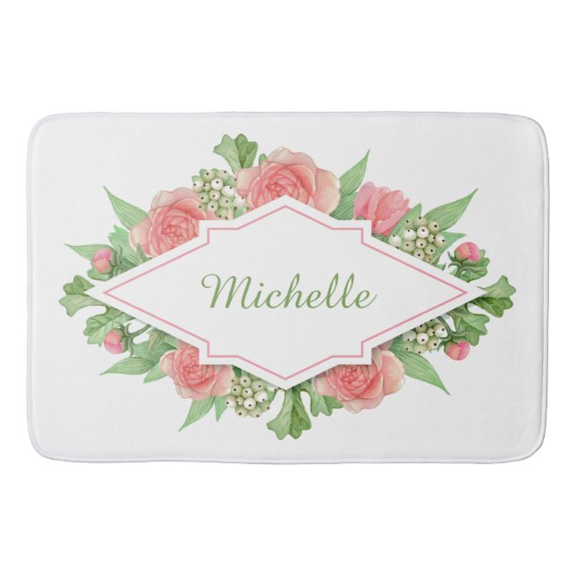 Your Name in a Flower Frame bath mats (Front)