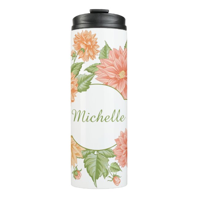 Your Name in a Flower Frame custom tumbler (Front)