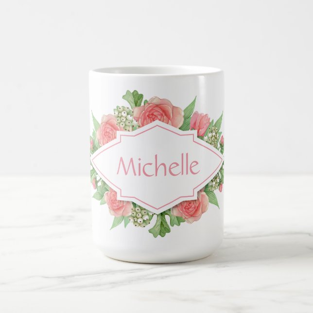 Your Name in a Flower Frame mugs (Center)