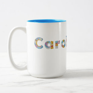 Your name in artsy floral letters / Carol Two-Ton Two-Tone Coffee Mug