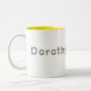 Your name in artsy floral letters / Dorothy Two-Tone Coffee Mug