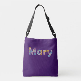 Your name in artsy floral letters / Mary Crossbody Bag