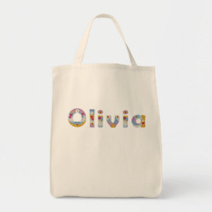 Your name in artsy floral letters / Olivia Tote Ba Bag
