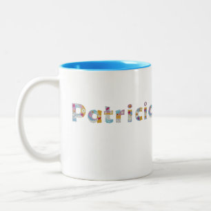 Your name in artsy floral letters / Patricia Two-Tone Coffee Mug