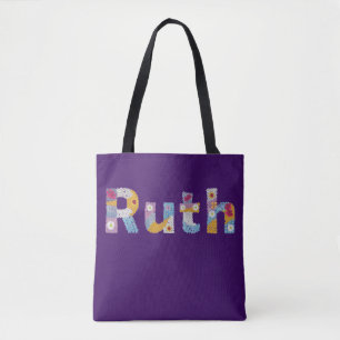 Your name in artsy floral letters / Ruth Tote Bag