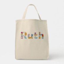 Your name in artsy floral letters / Ruth Tote Bag