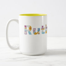 Your name in artsy floral letters / Ruth Two-Tone