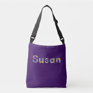 Your name in artsy floral letters / Susan Crossbody Bag
