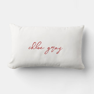 Your Name in Elegant Red Script Throw Pillow