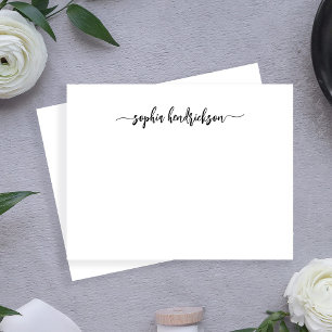 Your Name in Modern Script   Black and White Card