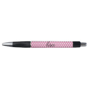 your name in pink and white dots trendy pattern