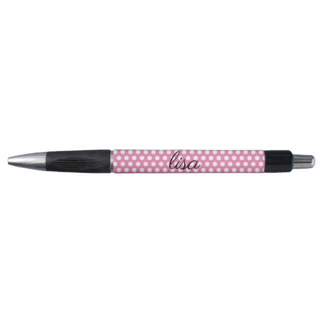 your name in pink and white dots trendy pattern (Front)
