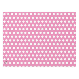 your name in pink and white dots trendy pattern tablecloth