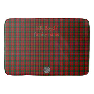 Your name / initials on Boyd Clan Family Tartan Bath Mat