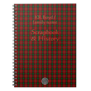 Your name / initials on Boyd Clan Family Tartan Notebook