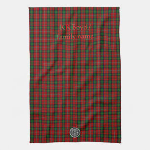 Your name / initials on Boyd Clan Family Tartan Tea Towel